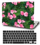 Laptop Hard Shell Compatible with MacBook Pro 13 inch 2015 2014 2013 2012 Release A1502 A1425, Plastic Color Protective Case with Keyboard Cover for Old Version Mac Pro Retina 13, Bright Pink Flower