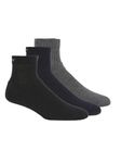 Jockey Men's Ankle Length Sports Cotton Socks (Pack of 3) 7036_Black/Navy/Char Mel_FREE SIZE