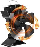 HEUNGBERANT Log Burner Fan 5 Blades Wood Burner Heat Stove Fan for Wood Burning Stove