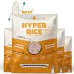 Hyper Rice Total White Rice - 24gm High Protein & Fiber, Low Carb rice | Taste Like Regular White Rice, 5X nutritious than Millets | Non-GMO | Complete Nutrition Everyday For All Ages (pack of 4)