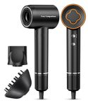 Hair Dryer - 150000 RPM High-Speed Brushless Motor Negative Ionic Blow Dryer for Fast Drying, Low Noise Thermo-Control Hair-Dryer-with-Diffuser and Nozzle