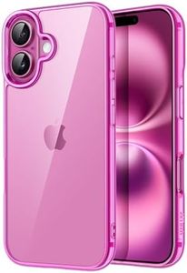 JETech Case for iPhone 16 6.1-Inch, Non-Yellowing Shockproof Phone Bumper Cover, Anti-Scratch Clear Back (Pink)