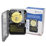 Intermatic T104 Electromechanical Timer Switch - Proven Durability, 40A Load Capacity, Versatile Scheduling, 1-12 Cycles Per Day - Manual Override, Tripper Included for Reliable Time-Based Control