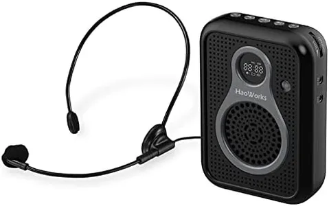 HaoWorks Portable Lightweight Mini Voice Amplifier and Wired Headset Microphone with Speaker for Teachers 10W Rechargeable Wearable Personal PA Loudspeaker for Instructor,Tour Guide,Classroom