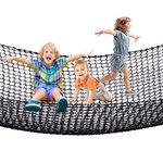 VEVOR Climbing Cargo Net, 6.6 x 10.5 ft Playground Climbing Cargo Net, Polyester Double Layers Cargo Net Climbing Outdoor w/ 500lbs Weight Capacity, Rope Bridge Net for Tree House, Monkey Bar, Black