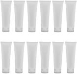 QUUPY 24Pcs 100ml/3.4oz Empty Refillable Plastic Squeeze Cosmetic Soft Tube Vial Bottles with Flip Cover Makeup Travel Sample Packing Storage Toiletries Container for Facial Cleaner Body Lotion