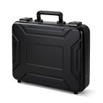 Urecimy Metal Briefcase Aluminium Hard Shell Case TSA Combination Lock Lawyer Case with Detachable Foam Portable Carrying Case 14.5X10.6X4.5 Inch Black Briefcase