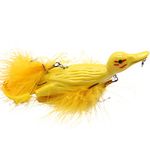 CREEYA 1piece 3D Duck Topwater Fishing Lure Yellow Duckling Floating Artificial Bait Plopping and Splashing Feet Hard Fishing Tackle Geer (Yellow B)