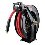 Milton Industries 2780-50D-Steel Dual Arm Auto-Retractable Air Hose Reel, 1/2" x 50 ft. Rubber Hose-300 Max PSI