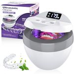 Retainer Cleaner, Trueocity Ultrasonic Cleaner for Denture, Aligner, Mouth Guard, Whitening Trays, 45kHz UV Denture Cleaner for All Dental Appliances, 200ML Portable Aligner Cleaner