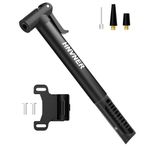 HNVNER Mini Bike Pump,Aluminum Alloy Portable Bicycle Tire Pump,Easy to Switch Between Schrader and Presta Valve,Fast Tyre Inflation Frame Mount Pump with Needle for Road, Mountain and BMX Bikes