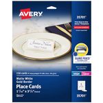 Avery Place Cards with Gold Border, 1-7/16" x 3-3/4", 65 lbs / 176 GSM, Laser/Inkjet, 150 Cards (35701)