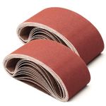 12 Pcs 4x21 Inch Sanding Belts,2 Each of 40/80/120/150/240/400 Grits,4x21 Aluminum Oxide Abrasive Belts,Belt Sander Tool for Woodworking, Metal Polishing, Red