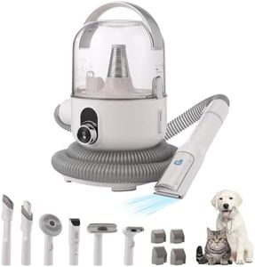 Dog Grooming Kit, Pet Grooming Kit 2L Large Container, Quiet Pet for Shedding, Dog Hair Trimmer for Home and Professional Use, Gray