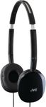 JVC Black Flat and Foldable Colorful Flats On Ear Headphone with 3.94 foot Gold Plated Phone Slim Plug HAS160B