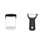 OXO Good Grips Smooth Potato Masher + OXO Good Grips Prep Y-Peeler (Black)