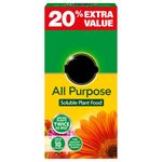 Miracle-Gro All Purpose Soluble Plant Food Fast Acting Fertiliser for Flowers, Vegetables, Shrubs & Houseplants, Indoor & Outdoor, Feeds Every 2 Weeks, (1kg + 20% Free, 2 Pack)