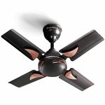 LONGWAY Creta P1 600 mm/24 inch Ultra High Speed 4 Blade Anti-Dust Decorative Star Rated Ceiling Fan (Smoked Brown, Pack of 1)