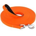 X XBEN Waterproof Training Lead for Dogs, 1.5M 3M 5M 10M 15M 20M 25M 30M Rubber Long Line Dog Lead with Soft Padded Handle, Recall Training Leads Leash for all Sized Dogs,for Swimming Walking Playing