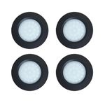 MARVIX Black LED Spot Lights 12V 24V Dimmable Recessed Downlights For Motorhome, Caravan, Campervan and Boat Lighting (Warm White, 3000K) - Pack of 4