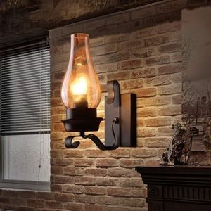 LightInTheBox Rustic Wall Sconce Vintage Farmhouse Wall Light Fixtures Industrial Glass Wall Lamp for Cabin Bedroom Living Room Hallway Fireplace (1PCS)