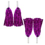 Amit Marketing Cheerleader Pom Poms | Soft Comfortable Handle Reusable | Waterproof | Rooter Shaker Toy | for Cheerleading, Celebrations, Sports Events, Party, Room décor etc. – Pack of 4 (Purple)