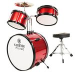 Kadence 13 Inch 3-Piece Kids/Junior Drum Set/Beginner (Standard) /Kids Musical Toys, Musical Instrument, Metallic Red