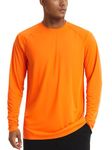 TACVASEN Men's UPF 50 Shirt Long Sleeve Shirt UV Shirt Sun Protection Shirts Quick-Dry Fishing Shirts Water Sports T-Shirt Lightweight Outdoor Hiking Shirts Orange