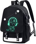 Junlion Anime Laptop Backpack for Boys, School Bags Bookbags for Teen Boys, Music, One Size, Classic