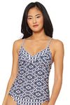 Jessica Simpson Women's Mix & Match Venice Beach Swimsuit Separates (Top & Bottom), Crossed Back Tankini, Small