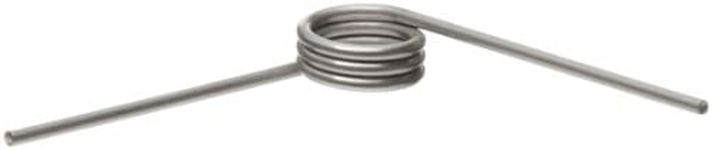 302 Stainless Steel Torsion Spring, Left Hand Wind Direction, 90° Deflection, 0.16" OD, 0.017" Wire Size, 0.5" Leg Length, 0.093" Mandrel Size, 0.081" Min. Axial Space (Pack of 10)