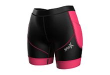 Sparx Energy Women Triathlon Shorts| Womens Triathlon Bike Short 7” Tri Shorts Women, Black/Pink, Large