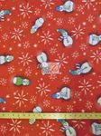 Christmas Polar Fleece Fabric Sold by The Yard Baby Blanket Winter Snowman (Red)