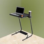 TABLE MAGIC - Pro Extended Work Space Laptop Table Mat Finish Laptop Table Multipurpose Height Adjustable Work Study Tv Tray Table Lap Desk (Executive, Black)