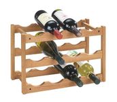 Wenko 18615100 Wine Rack Norway for 12 Bottles,Walnut Wood, 42 x 28 x 21 cm, Brown Walnut