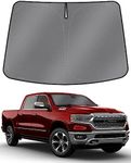 Mixsuper Liner Windshield Sun Shade for 2019-2023 Dodge Ram 1500 Windshield Sunshades Front Window Sun Shades Cover for Ram 1500 Accessories Foldable Sun Visor Keep Cool Block UV Heat