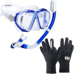 Dizokizo 3mm Neoprene Water Gloves Wide-View Snorkel Goggles