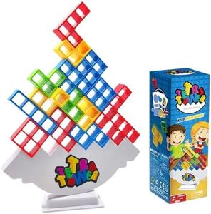 ASMAN Tetra Tower Balance Toy Stacking Blocks Game Box Board Games for 2 Players Family Games for Parties Building Board Game for Kids Toys Baby Toys&Adults Team Building Blocks Toy. (16 pcs)