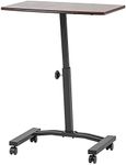 IRIS USA LTC Cart Adjustable Height, Standing Desk, Laptop and Mouse Table, Working from Home, Single, Brown