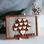 souleather Personalized Wood Family Tree Frame, Custom Family Names Frame, Parent Gift, Keepsake, Birthday Gift, Christmas Unique Gift, Gift for Grandma & Grandpa