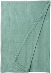 Eddie Bauer - Queen Blanket, Lightweight Cotton Bedding, Home Decor for All Seasons (Herringbone Green, Queen)