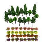 Milageto 47 Pieces 1:100 N Scale Model Trees Mixed Model Tree Mixed Miniature Trees for Building Model