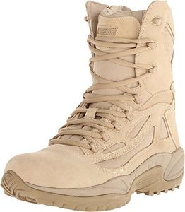 Reebok Work Men's Rb8895 Rapid Response Rb Soft Toe 8" Stealth Tactical Boot with Side Zipper Desert Tan Military, Desert Tan, 9 Wide