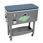 Tommy Bahama 77 Quart Rolling Stainless Steel Cooler with Wheels, Silver