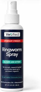 VETIFIED Ringworm Spray for Cats & Kittens, Chlorhexidine 2%, 8 fl oz