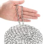 SUS304 Stainless Steel Chain Metal Chain Link Chain Small Light Duty Chain Utility Chain for Home Outdoor Camping Hanging Pet Chain Prevention Theft -Thickness 0.08 inches (2mm)- Length 9.8ft (3m)