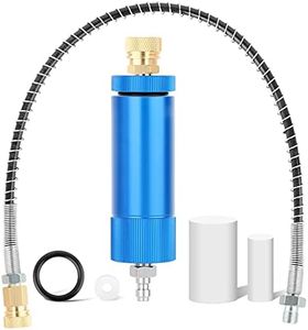 MEANLIN MEASURE 30Mpa Water-Oil Separator With 20 inch Spring Flexible Hose and 8MM & M10 Fast Connecting Internal Thread Mother Head For High Pressure Air Compressor Pump Blue