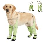 Dog Boots with Suspenders – Waterproof Anti-Slip PU Sole, Adjustable Fit for Small Medium Large Dogs, Reflective Strips, Easy Clean, Protective Paw Wear for Rain Snow Ice Mud (XL)