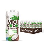 Vita Coco Pressed Coconut Water 500ml x 12, Naturally Hydrating, Coconut Taste, Packed With Electrolytes, Gluten Free, Full Of Vitamin C & Potassium, Impossible To Hate