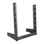 Sound Town 12U 2-Post Desktop Open-Frame Rack, for Audio/Video, Network Switches, Routers, Patch Panels (ST2PF-12LW)